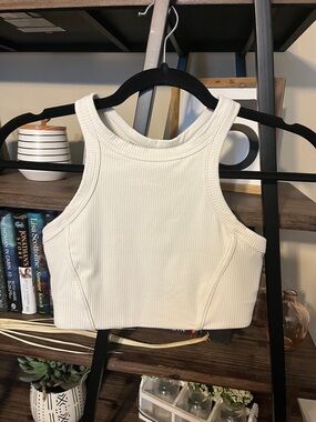 Lululemon Ribbed Nulu High-Neck Yoga Bra Natural Ivory Size 8